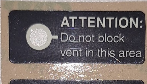 [ETIQUETA DE VENTILACION DE AIRE  PARA RADIO DGP8050E  ELITE] 5478220A01
