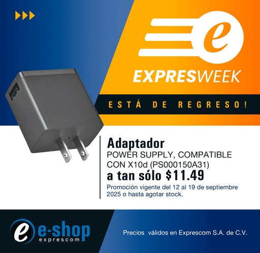 [POWER SUPPLY ADAPTOR X10D, PS WALL 240VAC UNIVERSAL US/JPN ADAPTER 5VDC/1.5A L6 USB-A DETACHABLE] PS000150A31
